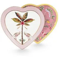 PiP Studio Servierplatte Teller-Set in Herzform La Majorelle Rosa (21,5 cm) (2-teilig)