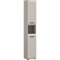 welltime Stauraumschrank FLORENZ, Höhe 185cm, 2 Türen, 7 Fächer, 4 Einlegeböden (1-St., TOPSELLER) Florenz, Badschrank Hoch, Kaschmir, 185 cm Höhe