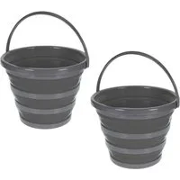 HAC24 Falteimer Wassereimer Campingeimer Putzeimer Silikoneimer, (2-tlg), Silikon 5 Liter Faltbar