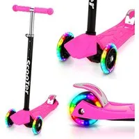 Clanmacy Scooter Kinderroller Tretroller LED-Räder bis 50 kg Höhenverstellbar