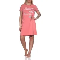 Normann Nachthemd Damen Nachthemd kurzarm mit Rundhals und Front-Print