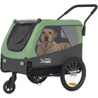 TIGGO Fahrradhundeanhänger Tiggo Pets L Hundeanhänger & Jogger 2-in-1 Hundebuggy Fahrradanhänger, Geeignet für mittelgroße und große Hund oder mehrere kleine Hunde