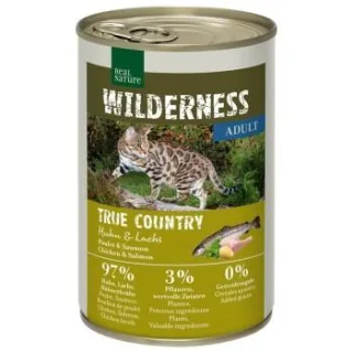 REAL NATURE WILDERNESS Nassfutter Katze, Adult True Country, Huhn und Lachs 12x400 g