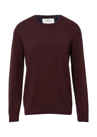 s.Oliver Red Label - Strickpullover mit Logo-Stickerei braun/rot - Gr. - 3XL