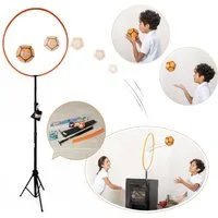 Pitjau Spiel lustiges Indoor-Ballspiel, Wurfspiel, Gruppenspiel, Familienspiel, Pitjau Pro, Schnellaufbau-Stativ mit Ring, erinnert in seiner Form an Quidditch