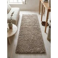KADIMA DESIGN Teppich RHEIN Shaggy Langflor Wohnzimmer Schlafzimmer Waschbar Esszimmer, Läufer, Höhe: 32 mm, Beige, 60x110 cm, Wohnzimmerteppich Strapazierfähig Waschbar