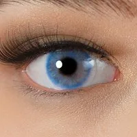 Charmiga Jahreslinsen Farbige Kontaktlinsen Blau, Farblinsen mit und ohne Stärke, Aruba Blue, Farbige Kontaktlinsen