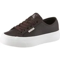 Calvin Klein Jeans VULC FLATF LACE UP LTH CK Plateausneaker Schnürschuh, Halbschuh, Freizeitsneaker mit CK-Logo