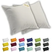 Lavea Kissenbezug 2er Set Kissenhülle Jersey, 100% Baumwolle, Kissenbezüge, (2 Stück), allergikerfreundlich - sicherer YKK-Reißverschluss - waschbar 60°C