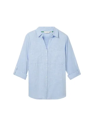 Tom Tailor - Plus Size - Bluse mit Brusttaschen dreamy blue - Gr. - 46