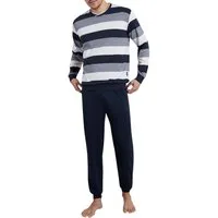 GÖTZBURG Pyjama GÖTZBURG Herren Pyjama blau quergestreift (1 tlg)