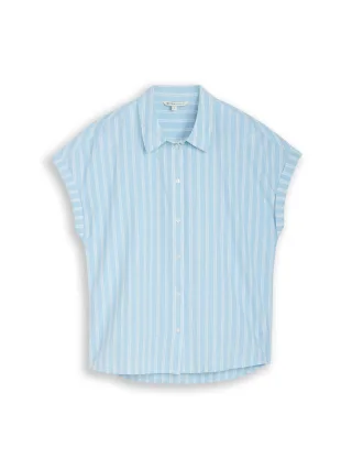 Denim Tom Tailor - Bluse mit Streifenmuster blue white stripe - Gr. - S