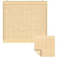 Victoria M. Raffrollo Bambus-Raffrollo, 50 x 130 cm, natur, mit Hakenaufhängung, ohne Bohren, freihängend, zum Schrauben, Bambus