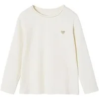 vertbaudet Langarmshirt mit Glitzerherz, Recycling-Baumwolle