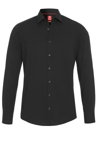 pure - PURE- City Hemd slim fit Langarm schwarz - Gr. - XL