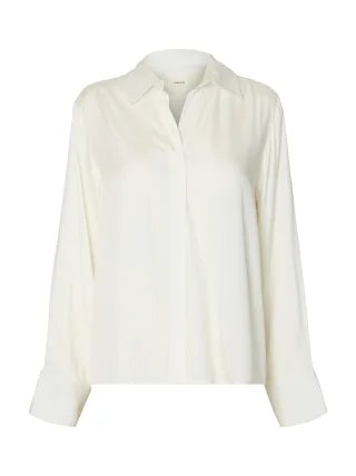 selected women - SLWJONNA REG LS OPEN COLLAR SHIRT NOOS Egret - Gr. - 34