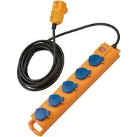 Brennenstuhl Super-Solid SL 554 DE FI IP54 5-fach 5m H07RN-F 3G1,5 Steckdosenverteiler 5-fach (Ein- / Ausschalter, Schalterbeleuchtung, Kabellänge 5 m)