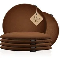 AMPARA Stuhlkissen rund 33 cm - 4er Set - für Stuhl, Bank, Lounge etc., Rutschfest