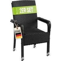 Juskys Gartenstuhl Yoro (2 St), stapelbar, modern, leicht und stabil