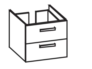 Artiqua 413 Waschtischunterschrank für iCon 124090, 124093 Quarzgrau Matt Select, 413-WU2L-K13-7163- 413-WU2L-K13-7163-173