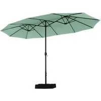 PHI VILLA Sonnenschirm, Poolside Lawn Hinterhof Regenschirm, Rechteckiger Marktschirm mit Ständer, Großer Sonnenschirm für die Terrasse (mit Fuß)