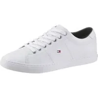 Tommy Hilfiger ESSENTIAL LEATHER SNEAKER Sneaker, Freizeitschuh, Halbschuh, Schnürschuh mit Flaggenstickerei