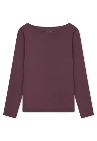 SCHIESSER - Shirt langarm U-Boot-Ausschnit kakaobraun - Gr. - 38