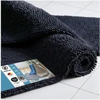 HELLSER Badematte DINA - Badezimmerteppich rutschfest & waschbar - Chenille, rutschhemmend beschichtet, fußbodenheizungsgeeignet, schnell trocknend, Polyester, Saugfähig & Schnelltrocknend, Oeko-TEX Badvorleger