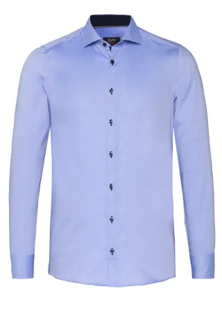 pure - PURE- City Hemd slim fit Langarm blau - Gr. - XL