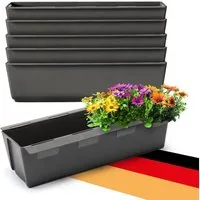 BigDean Blumenkasten Paletten-Einsatz zum Einhängen 37cm anthrazit Pflanzkasten Europalett (Set, 6 St., Kasteneinsätze), Pflanzkasten-, Blumenkasten- Einsatz Paletten.