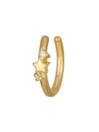 cai Ear Cuff 925 Sterling Silber gelb vergoldet Stern Zirkonia
