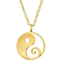 ALEXANDER YORK Kette mit Anhänger YIN YANG in Gold, 2-tlg., 925 Sterling Silber
