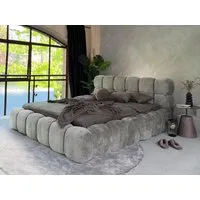 Compleo Polsterbett Cloud Bett, Bett mit gepolstertem Kopfteil ELVA (Chenille-Stoff), Schlafzimmer Bett modern, Doppelbett gepolstert, Wolkenbett