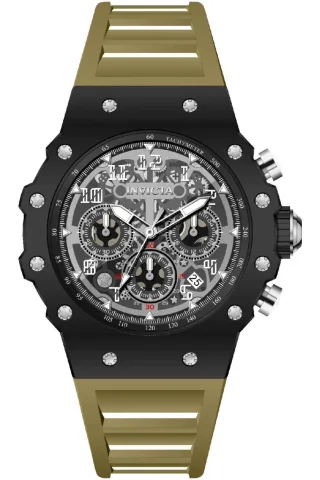 Invicta Racing 69671 Herrenuhr - Quarzwerk - Acryl mit silbernem Zifferblatt - 43 mm