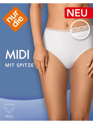 NUR DIE Damen Midislip mit Spitze