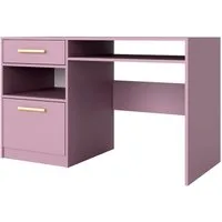 Compleo Schreibtisch mit Schublade und Tür, goldene Elemente, ALEX II, glamour design