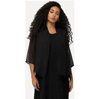 Ulla Popken Kurzjacke Chiffonjacke Oversized Schalkragen 3/4-Arm