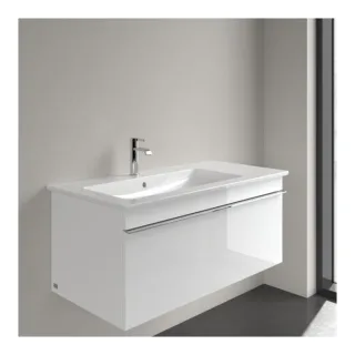 Villeroy & Boch Venticello Waschtisch 4134L101 100x50 cm, weiss, mit Hahnloch, Becken Links