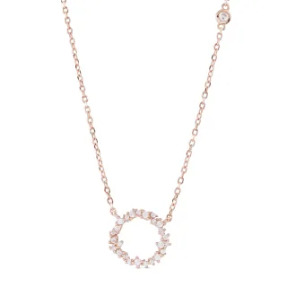 Luxenter, Thilak-Halskette aus 925er Sterlingsilber und glänzenden Zirkonen mit 18K rosévergoldetem Finish