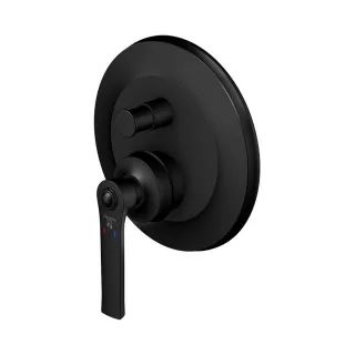 Steinberg Serie 350 Wannenarmatur Unterputz, mit Abdeckplatte Ø 168, mit Umsteller, matt black, 350 350 2103 3 S