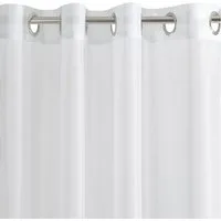 Eurofirany Gardine 400x250 cm Durchsichtig Weiß Reinweiß Transparent, Ösen, Klassisch & Elegant