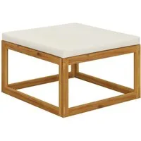 vidaXL Sofaelement Fußhocker mit Cremeweißem Polster Massivholz (1 St)