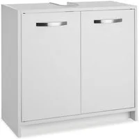 tectake Waschbeckenunterschrank Badezimmerschrank Katalina, geräumig, Belastbarkeit 20 kg (63 x 31 x 55 cm) großer Stauraum
