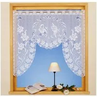 Weckbrodt Scheibengardine Loren (1 St), Stangendurchzug, halbtransparent, Jacquard, Bistro, Gardine, Jacquard, floral, Vögel, geblümt, HxB: 95x120, Store