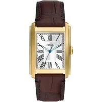 Fossil Quarzuhr CARRAWAY FS6011, Armbanduhr,Herrenuhr, Damenuhr, Nachhaltigkeitssiegel, Lederarmband