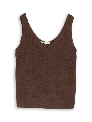TOM TAILOR Denim - Stricktop mit V-Ausschnitt braun - Gr. - S