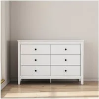 OTTO home Kommode Avelin, Melaminoberfläche, schwarze Metallgriffe, Breite 80 cm