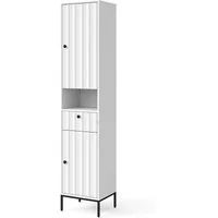 Vicco Hochschrank Eliza, Weiß Riffel, 40 x 190 cm mit 2 Türen (1-St)