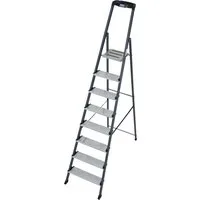 KRAUSE Stehleiter Securo, Alu eloxiert, 1x8 Stufen, Arbeitshöhe ca. 370 cm