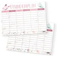 itenga Schülerkalender itenga Stundenplan Schmetterling DIN A4 einseitig abwischbar